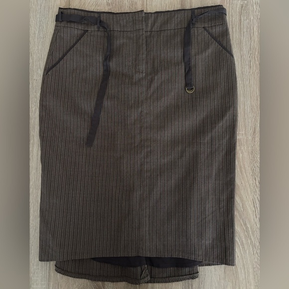 BCBGMAXAZRIA BROWN STRIPE SKIRT - Picture 1 of 4